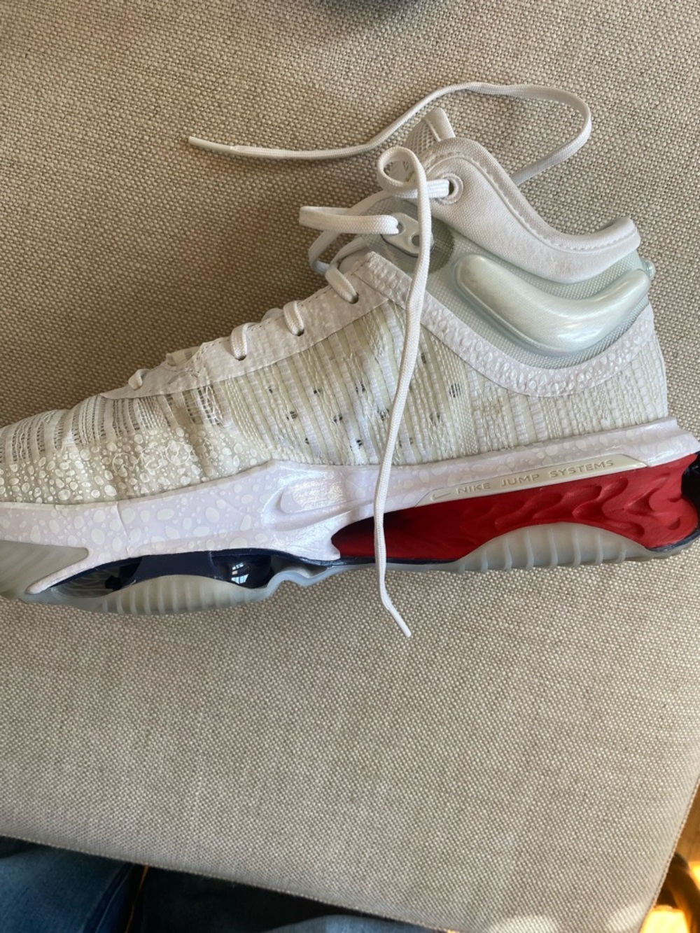 Nike Air Zoom GT Jump 2 Men’s Sneakers with Navy Swoosh and Red Accents - Picture 6 of 12